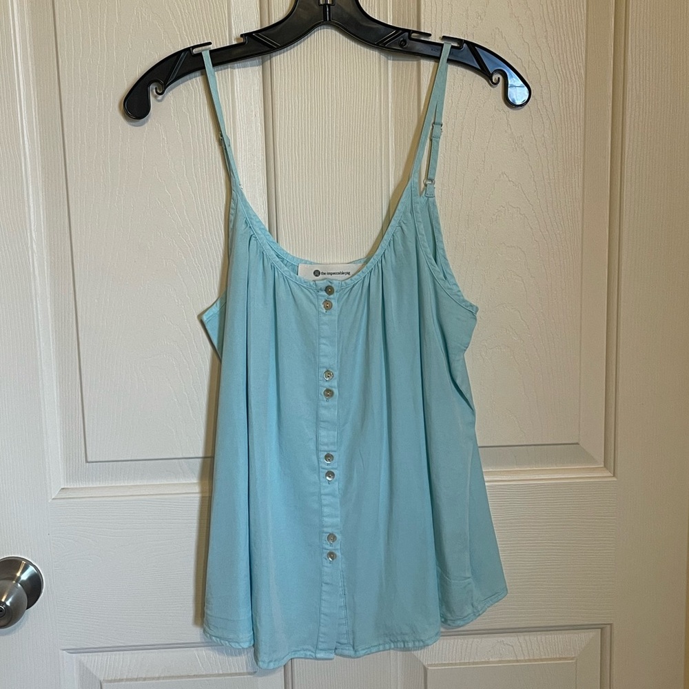 Turquoise adjustable spaghetti strap top